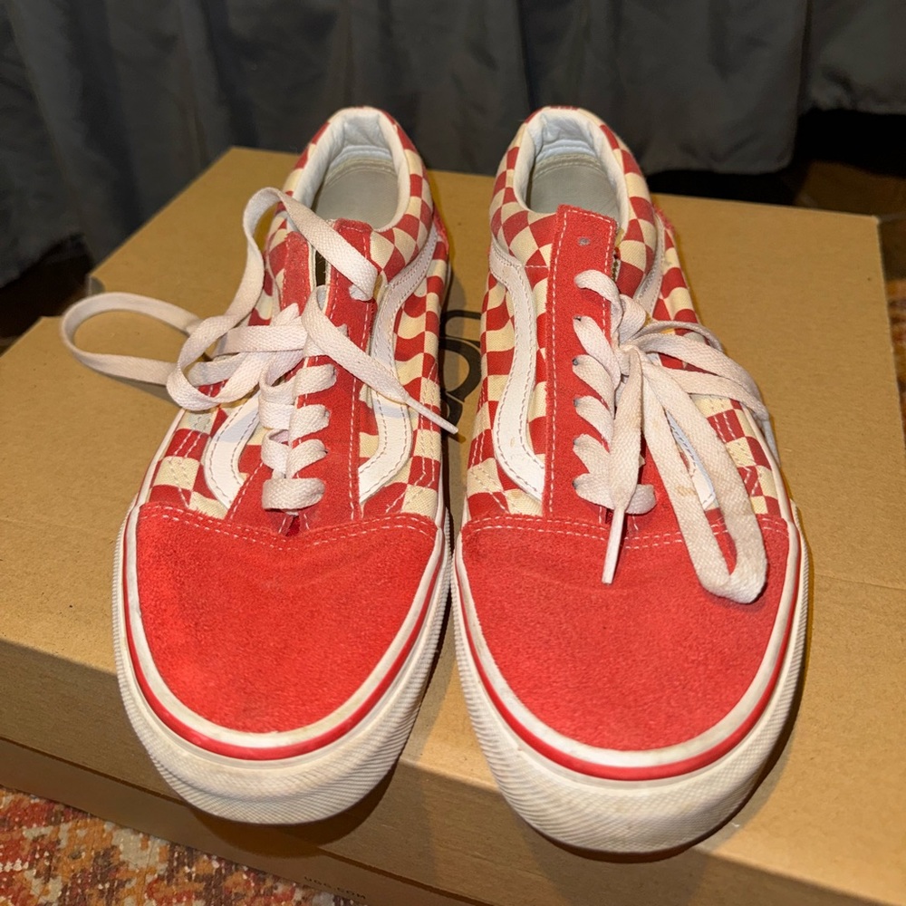 Red checkered vans